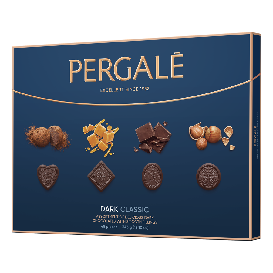 PERGALĖ Класик бонбони асорти с тъмен шоколад 343г