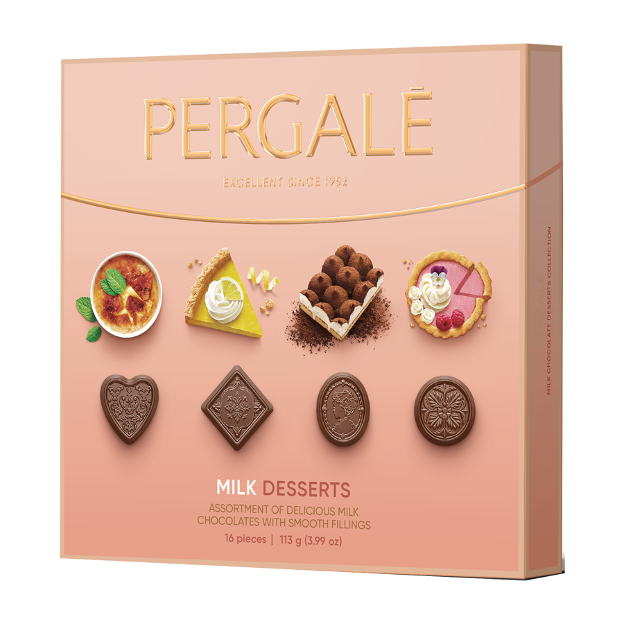 PERGALĖ Десерти бонбони асорти с млечен шоколад 113г