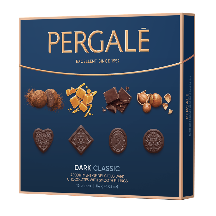 PERGALĖ Класик бонбони асорти с тъмен шоколад 114г