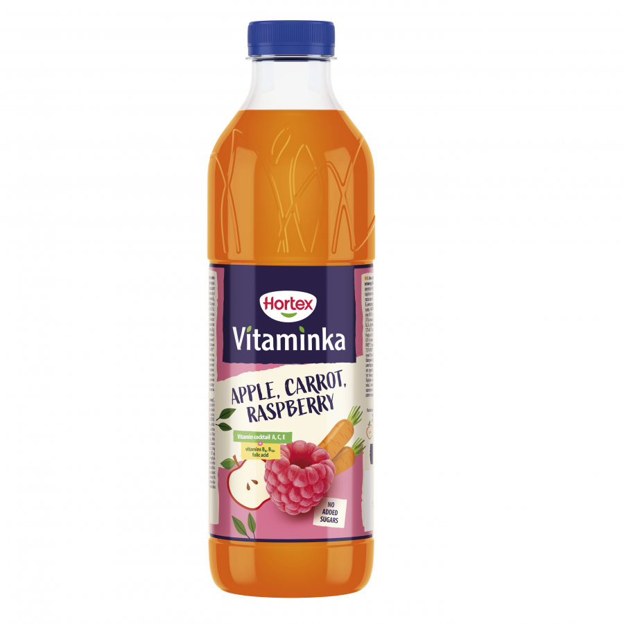 HORTEX 80% Vitaminka Морков, ябълка и малина 1л РЕТ